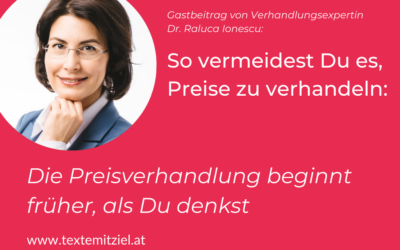 Deine Preisverhandlung beginnt vor dem ersten  Gespräch