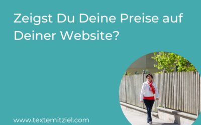 Zeigst Du Deine Preise auf Deiner Website?