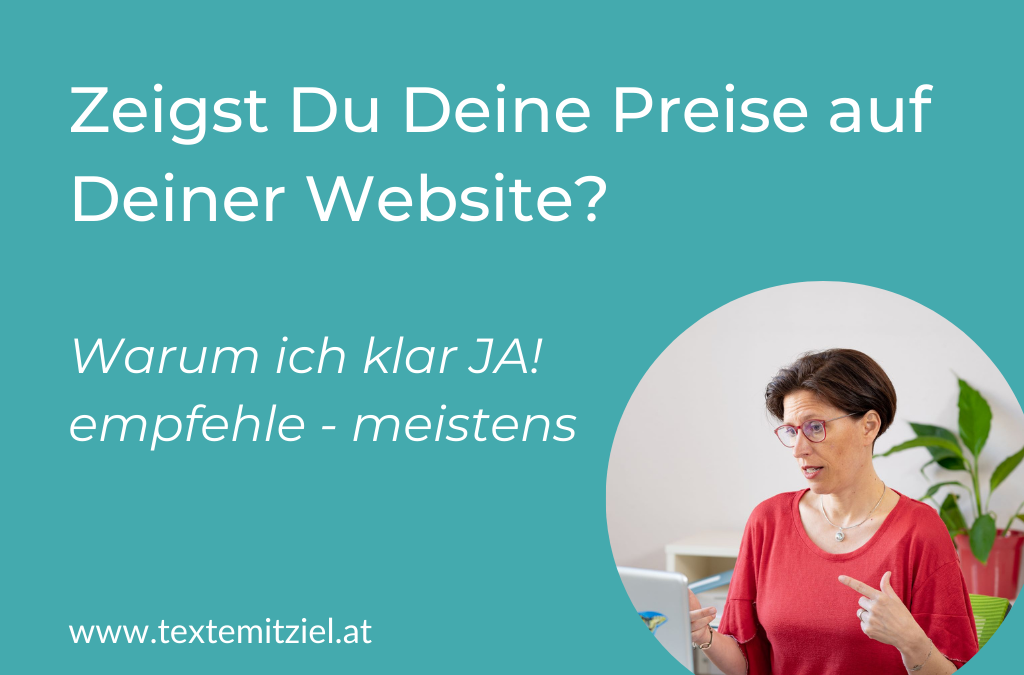 Zeigst Du Deine Preise auf Deiner Website?