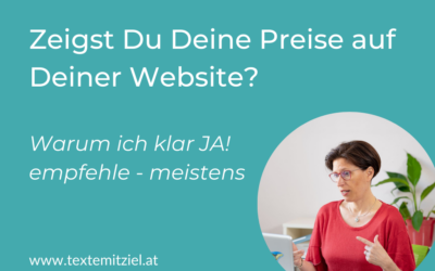 Zeigst Du Deine Preise auf Deiner Website?