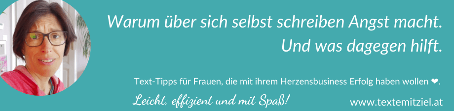 Über-mich-Seite macht Angst Schreiben über sich selbst macht Angst