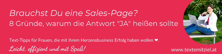 Warum brauchst Du eine Sales-Page? 8 Gründe, die dafür sprechen