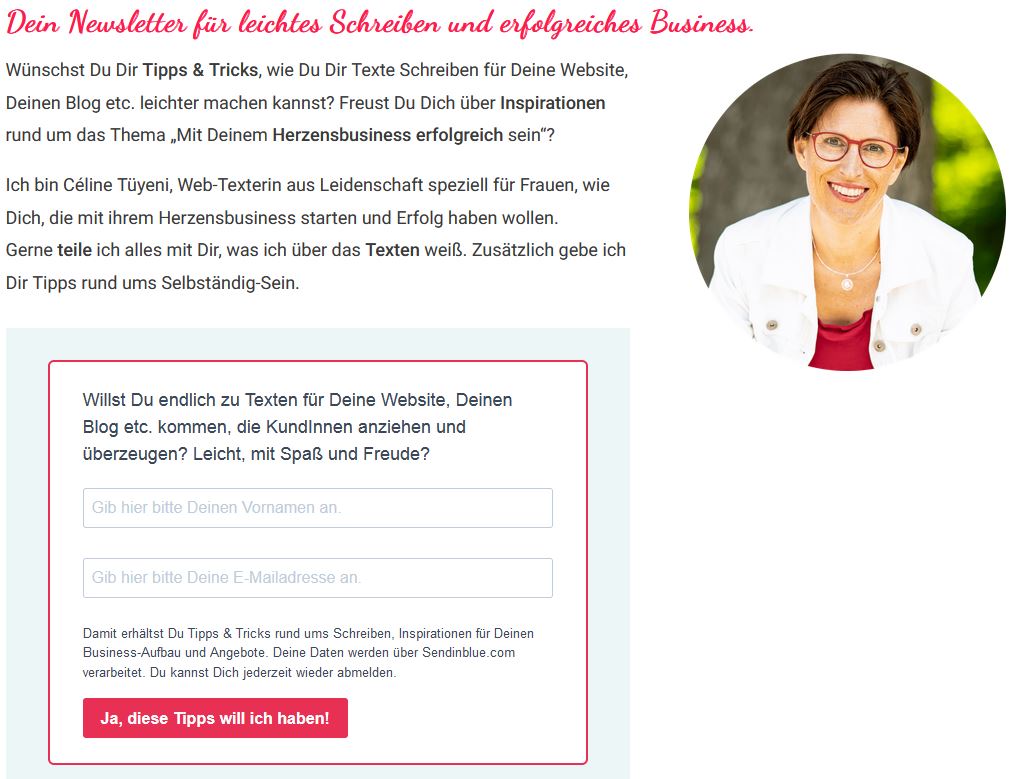Landing Page erstellen Newsletter Landingpages für Newsletter-Anmeldung können kürzer sein