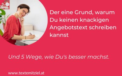 Der wichtigste Grund, warum Du keinen guten Verkaufstext schreiben kannst