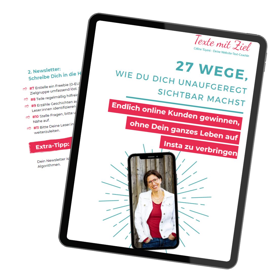 PDF Guide mit 27 Wegen, wie Du Dich unaufgeregt sichtbar machst