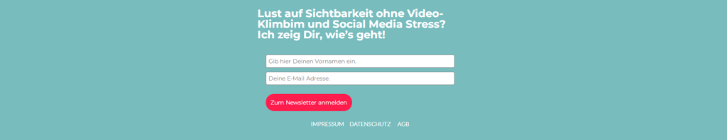 Hier siehst Du, wie Du eine Anmeldeformular im Footer Deiner Website einbinden könntest, um neue Newsletter Abonnenten zu gewinnen.